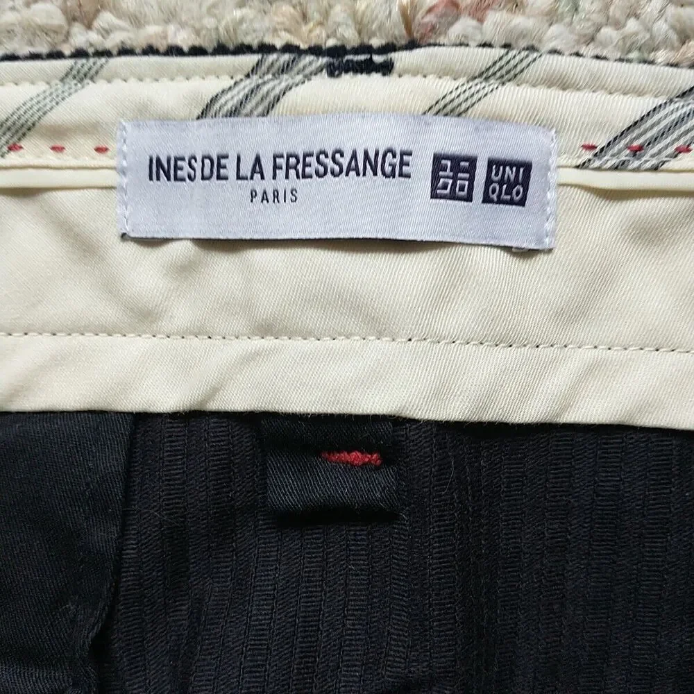 Ines DeLa Fressange X Uniqlo Mini Skirt 0 Blue WhaleCorduroy Front Button Cotton